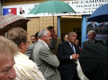 Bernard Pousset, Jean-Pierre Raffarin... et la pluie !
